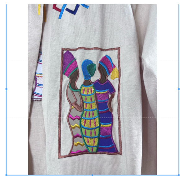 Vintage Bill & June Embroidered Design One Button Robe M - Picture 3 of 7